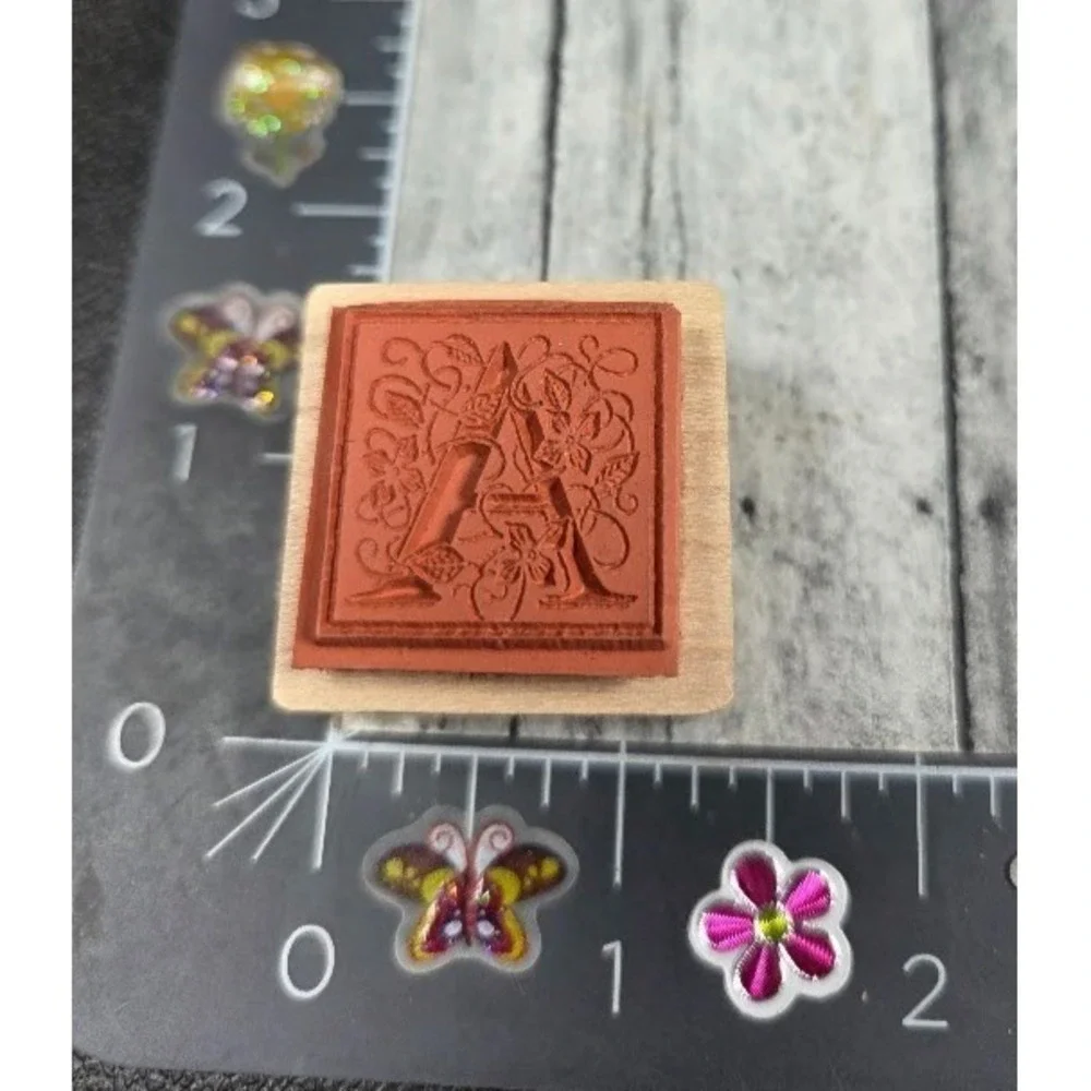 PSX Designs Initial Letter Floral A Leafy Ornate B2013 Rubber Stamp Wood #B57